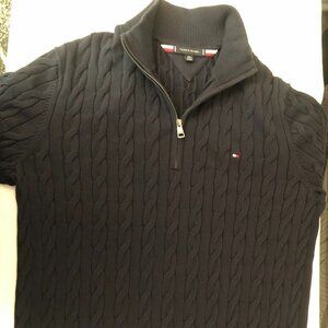 Tommy Hilfiger Men’s XL Cable-Knit Half-Zip Sweater – Preppy Pullover